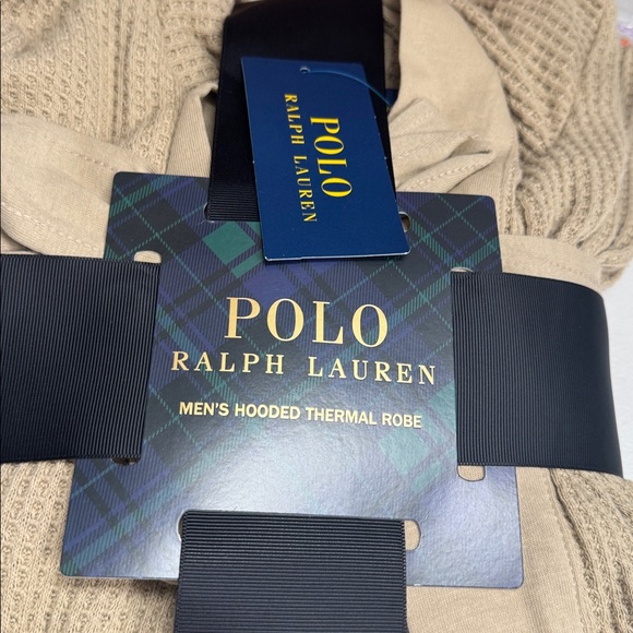 Polo Ralph Lauren Men’s Thermal Hooded Robe Tan Size L/XL NWT - Picture 3 of 6